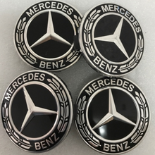 Load image into Gallery viewer, Set of 4 Mercedes-Benz Black Wheel Center Caps 75MM A1714000025 98b5d00A