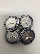 Load image into Gallery viewer, Set of 4 Mercedes 75MM Classic Dark Blue Wheel Center Hub Caps 6596c749