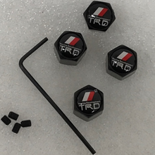Load image into Gallery viewer, Set of 4 TRD Racing Development Tire Valve Stem Caps For Car with key 60a8b953