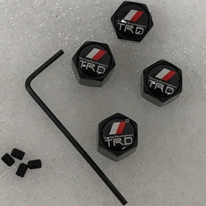 Set of 4 TRD Racing Development Tire Valve Stem Caps For Car with key 60a8b953
