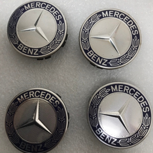 Load image into Gallery viewer, Set of 4 Mercedes 75MM Classic Dark Blue Wheel Center Hub Caps AMG d310b681