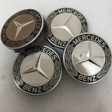 Load image into Gallery viewer, Set of 4 Mercedes Classic Dark Blue Wheel Center Hub Caps AMG Wreath d5dd0508