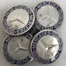 Load image into Gallery viewer, Set of 4 Mercedes 75MM Classic Dark Blue Wheel Center Hub Caps AMG 9e7598d3