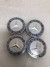Load image into Gallery viewer, Set of 4 Mercedes 75MM Classic Dark Blue Wheel Center Hub Caps dfae7437