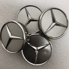 Load image into Gallery viewer, Set of 4 Mercedes-Benz Silver Wheel Center Hub Caps 75mm 23fc508f