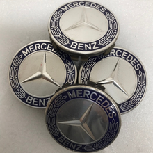 Load image into Gallery viewer, Set of 4 Mercedes 75MM Classic Dark Blue Wheel Center Hub Caps AMG 590fb8dc