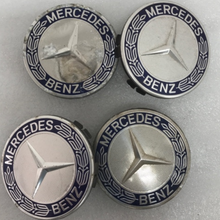 Load image into Gallery viewer, Set of 4 Mercedes 75MM Classic Dark Blue Wheel Center Hub Caps AMG dc6f8fd5