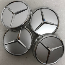 Load image into Gallery viewer, Set of 4 Mercedes-Benz Silver Wheel Center Hub Caps 9ef8b6c8