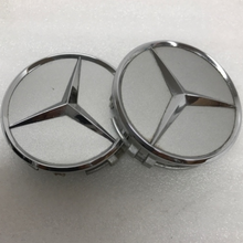 Load image into Gallery viewer, SET OF 2 Mercedes Benz SILVER Center Caps 2204000125 75 MM 365def1d