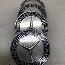 Load image into Gallery viewer, Set of 4 Mercedes 75MM Classic Dark Blue Wheel Center Hub Caps f364e4a5