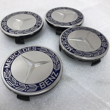 Load image into Gallery viewer, Set of 4 Mercedes 75MM Classic Dark Blue Wheel Center Hub Caps b73b15cb