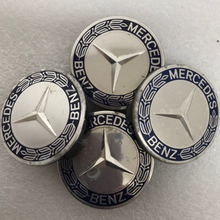 Load image into Gallery viewer, Set of 4 Mercedes 75MM Classic Dark Blue Wheel Center Hub Caps AMG 60d4c4fe