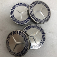 Load image into Gallery viewer, Set of 4 Mercedes  Classic Dark Blue Wheel Center Hub Caps AMG Wreath 3efb06a7