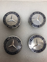 Load image into Gallery viewer, Set of 4 Mercedes 75MM Classic Dark Blue Wheel Center Caps AMG Wreath 2062f475