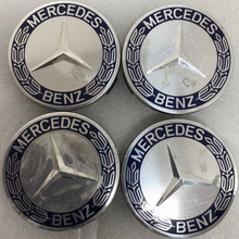 Load image into Gallery viewer, Set of 4 Mercedes 75MM Classic Dark Blue Wheel Center Hub Caps 98f7726b