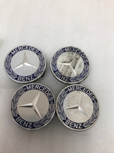 Load image into Gallery viewer, Set of 4 Mercedes 75MM Classic Dark Blue Wheel Center Caps AMG Wreath 93ccbd68
