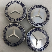 Load image into Gallery viewer, Set of 4 Mercedes 75MM Classic Dark Blue Wheel Center Hub Caps 82136df1