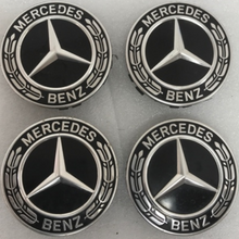 Load image into Gallery viewer, Set of 4 Mercedes-Benz Black Wheel Center Caps 75MM A2224002200 128dc8fb