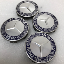 Load image into Gallery viewer, Set of 4 Mercedes 75MM Classic Dark Blue Wheel Center Hub Caps 4222aa6e