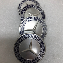 Load image into Gallery viewer, Set of 4 Mercedes 75MM Classic Dark Blue Wheel Center Hub Caps 6e6d7485