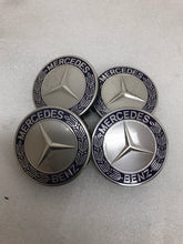 Load image into Gallery viewer, Set of 4 Mercedes 75MM Classic Dark Blue Wheel Center Hub Caps f7371363