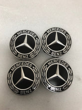 Load image into Gallery viewer, Set of 4 Mercedes-Benz Black Wheel Center Caps 75MM A2224002200 77636c38