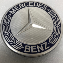 Load image into Gallery viewer, Set of 4 Mercedes 75MM Classic Dark Blue Wheel Center Hub Caps 36f9d016