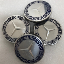 Load image into Gallery viewer, Set of 4 Mercedes 75MM Classic Dark Blue Wheel Center Hub Caps c9a27a3b