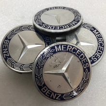 Load image into Gallery viewer, Set of 4 Mercedes 75MM Classic Dark Blue Wheel Center Hub Caps fb73984b