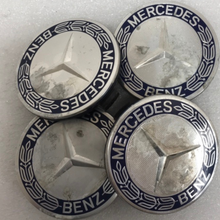 Load image into Gallery viewer, Set of 4 Mercedes 75MM Classic Dark Blue Wheel Center Hub Caps AMG 9e7598d3