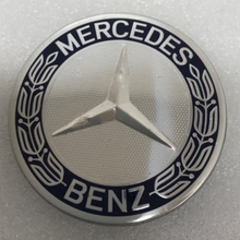 Load image into Gallery viewer, Set of 4 Mercedes-Benz Classic Dark Blue Wheel Center Caps AMG Wreath fa91a722