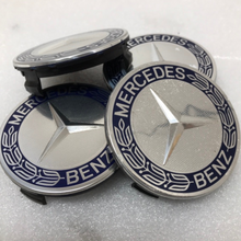 Load image into Gallery viewer, Set of 4 Mercedes 75MM Classic Dark Blue Wheel Center Hub Caps b73b15cb