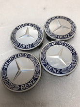 Load image into Gallery viewer, Set of 4 Mercedes 75MM Classic Dark Blue Wheel Center Hub Caps c99b000f