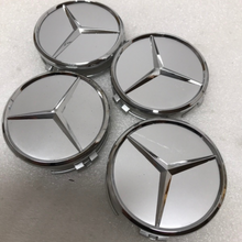 Load image into Gallery viewer, Set of 4 Mercedes-Benz Silver Wheel Center Hub Caps 9ef8b6c8