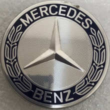 Load image into Gallery viewer, Set of 4 Mercedes 75MM Classic Dark Blue Wheel Center Caps AMG Wreath 46259a2e