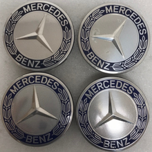 Load image into Gallery viewer, Set of 4 Mercedes 75MM Classic Dark Blue Wheel Center Hub Caps AMG b49527de