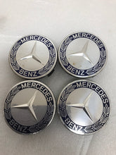 Load image into Gallery viewer, Set of 4 Mercedes 75MM Classic Dark Blue Wheel Center Hub Caps 6c77f5f5