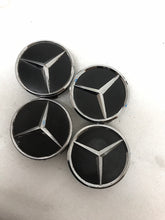 Load image into Gallery viewer, Set of 4 Mercedes-Benz Matte Black Wheel Center Hub Caps 75mm a026bf70