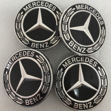 Load image into Gallery viewer, Set of 4 Mercedes-Benz Black Wheel Center Caps 75MM A1714000025 98b5d00A