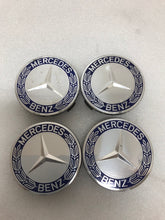 Load image into Gallery viewer, Set of 4 Mercedes 75MM Classic Dark Blue Wheel Center Hub Caps 7b982f74
