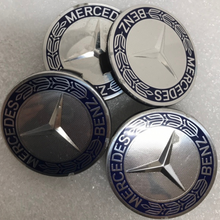 Load image into Gallery viewer, Set of 4 Mercedes 75MM Classic Dark Blue Wheel Center Hub Caps AMG b3a8998e