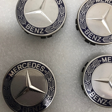 Load image into Gallery viewer, Set of 4 Mercedes 75MM Classic Dark Blue Wheel Center Hub Caps AMG d310b681
