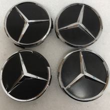 Load image into Gallery viewer, Set of 4 Mercedes-Benz Matte Black Wheel Center Hub Caps 75mm 55132ab6