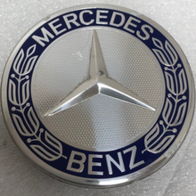Load image into Gallery viewer, Set of 4 Mercedes Classic Dark Blue Wheel Center Hub Caps AMG Wreath 13e63e80