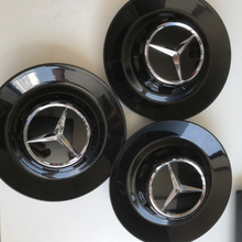 Load image into Gallery viewer, Set of 3 Mercedes Benz OEM Genuine Black Wheel Center Caps 2b2a0969 A0004001100