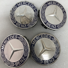 Load image into Gallery viewer, Set of 4 Mercedes 75MM Classic Dark Blue Wheel Center Hub Caps AMG dc6f8fd5