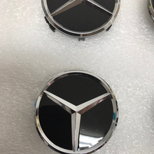 Load image into Gallery viewer, Set of 4 Mercedes-Benz Matte Black Wheel Center Hub Caps 75mm 946900b2