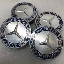 Load image into Gallery viewer, Set of 4 Mercedes 75MM Classic Dark Blue Wheel Center Hub Caps 89f014db