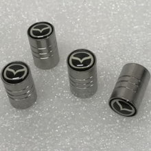 Load image into Gallery viewer, Set of 4 Universal Mazda Silver Wheel Stem Air Valve Caps 47000ac9