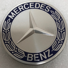 Load image into Gallery viewer, Set of 4 Mercedes 75MM Classic Dark Blue Wheel Center Hub Caps b73b15cb